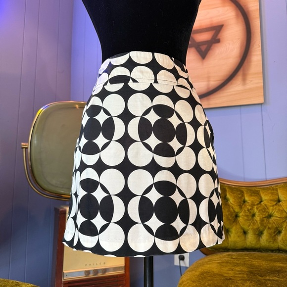 Vintage 90s/Y2K Moda International Geometric Mod Mini Skirt - Picture 2 of 7